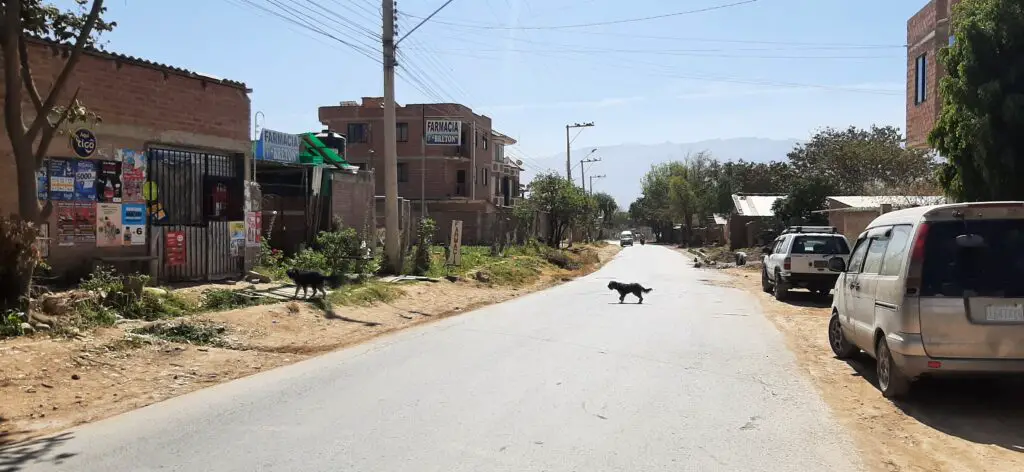 A poor neighborhood in the outskirts of Cochabamba city, Bolivia