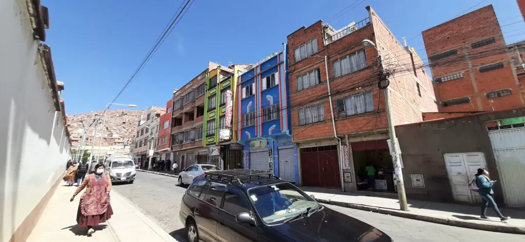 Middle class people's buildings in an average neighborhood of La Paz, Bolivia