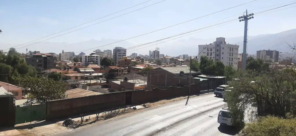 Standalone homes, many surrounded by gardens in Cochabamba City, Bolivia