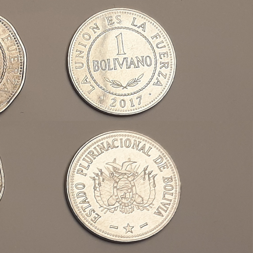 Moneda actual de Bs 1 frente y reverso