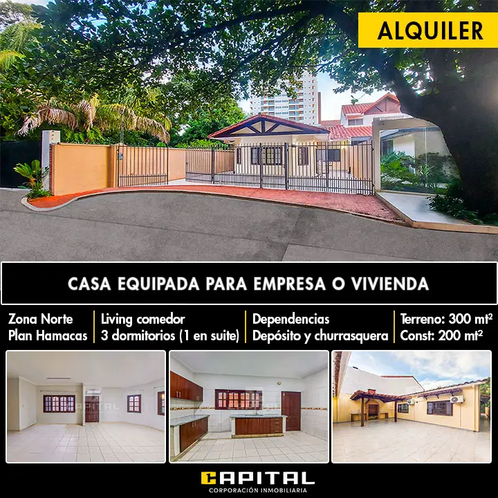 Linda Casa en Alquiler: Ideal para Empresas o Vivienda en Zona Norte