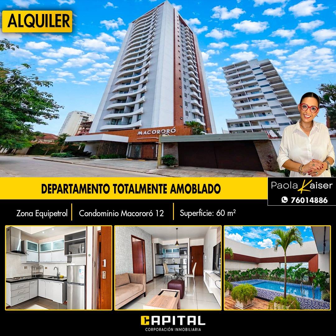 Departamento amoblado zona Equipetrol Cond Macororo 12