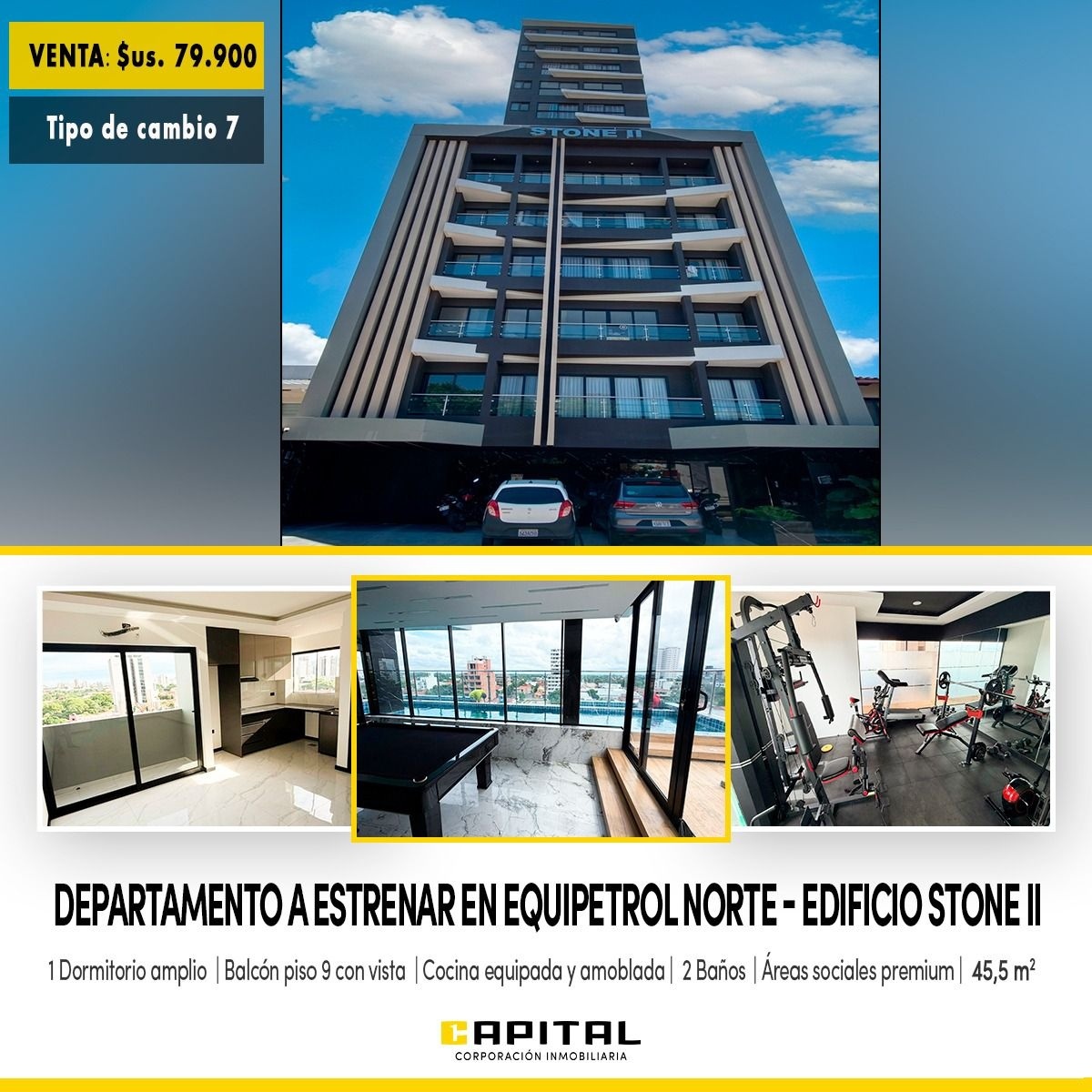 Equipetrol Norte – Edificio Stone II departamentos en venta piso alto