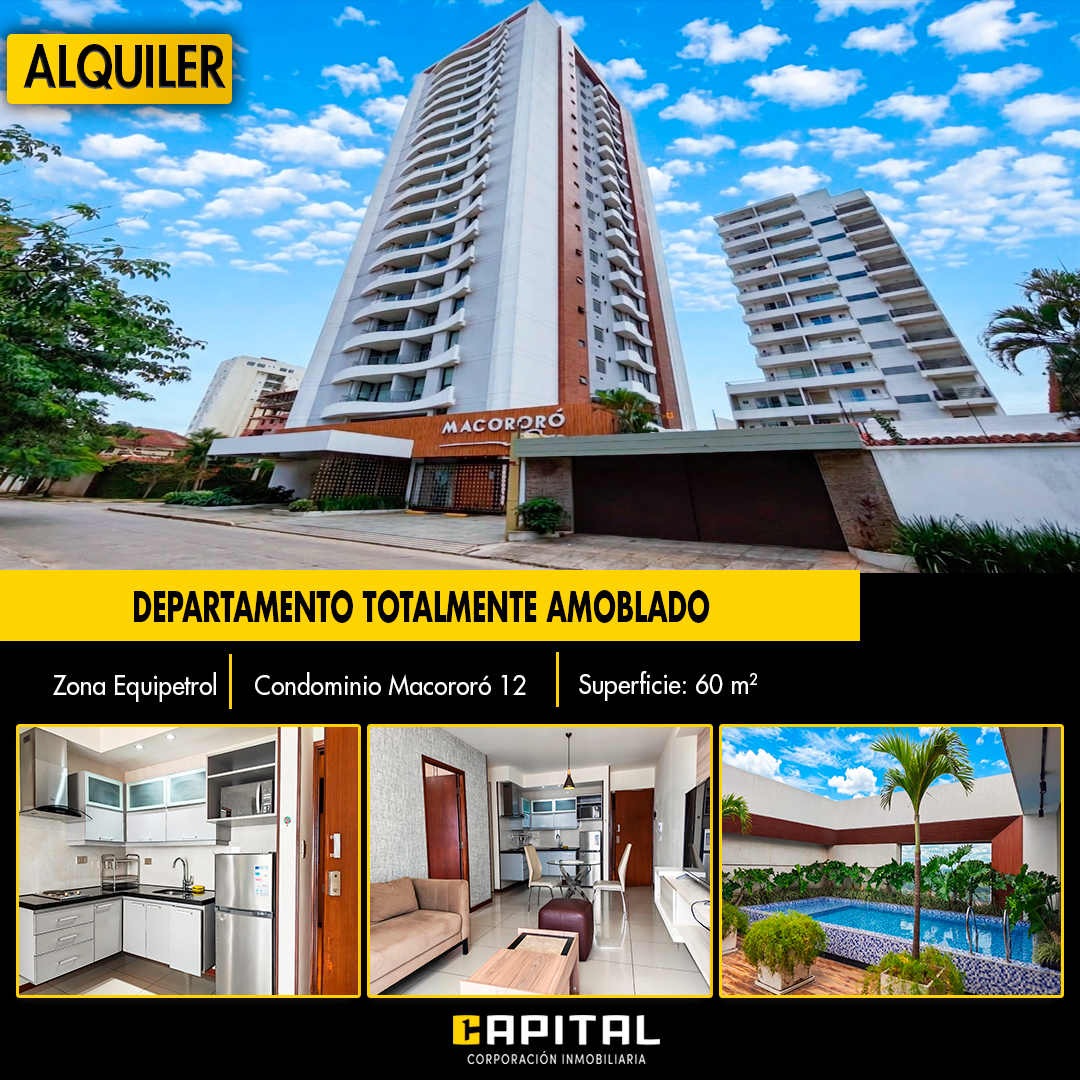 DEPARTAMENTO AMOBLADO EN ALQUILER EN EDIFICIO MACORORO 12