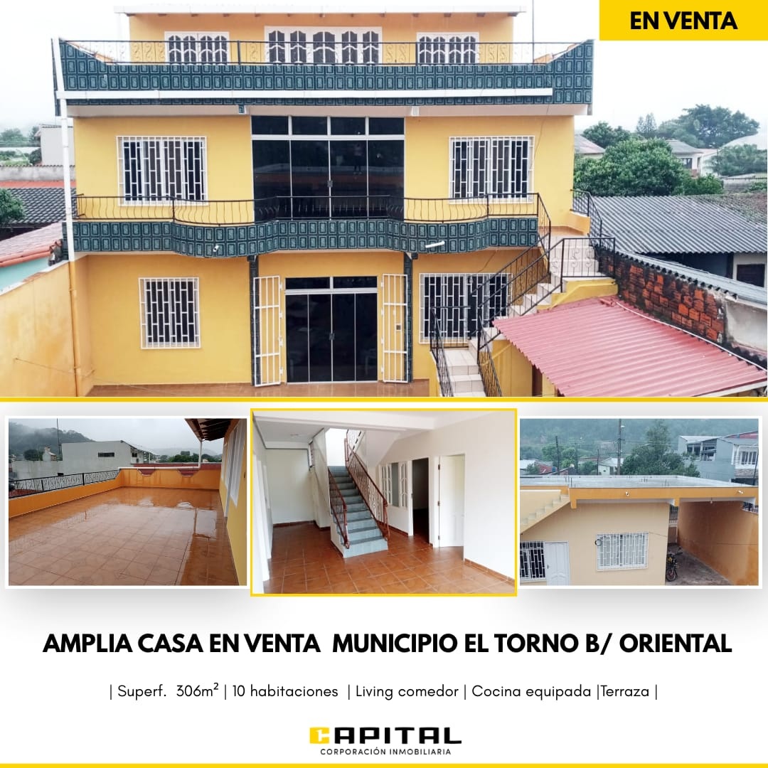 AMPLIA CASA EN VENTA DE 2 PLANTA (10 HABITACIONES😱) EL TORNO