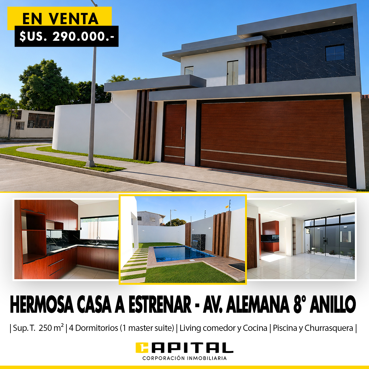 HERMOSA CASA EN VENTA EN AVENIDA ALEMANA Y OCTAVO ANILLO