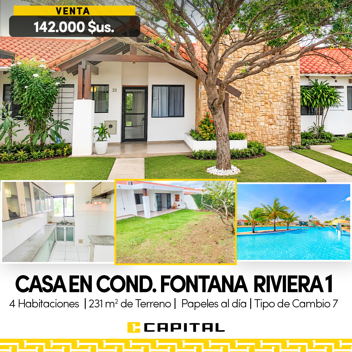 CASA EN VENTA EN CONDOMINIO FONTANA RIVIERA 1