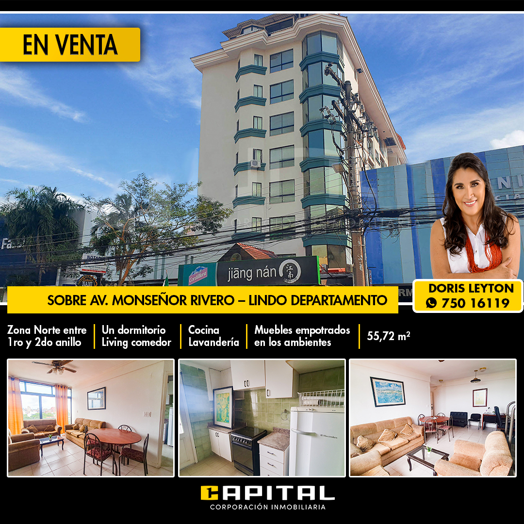 SOBRE AVENIDA MONSEÑOR RIVERO – DEPARTAMENTO EN VENTA