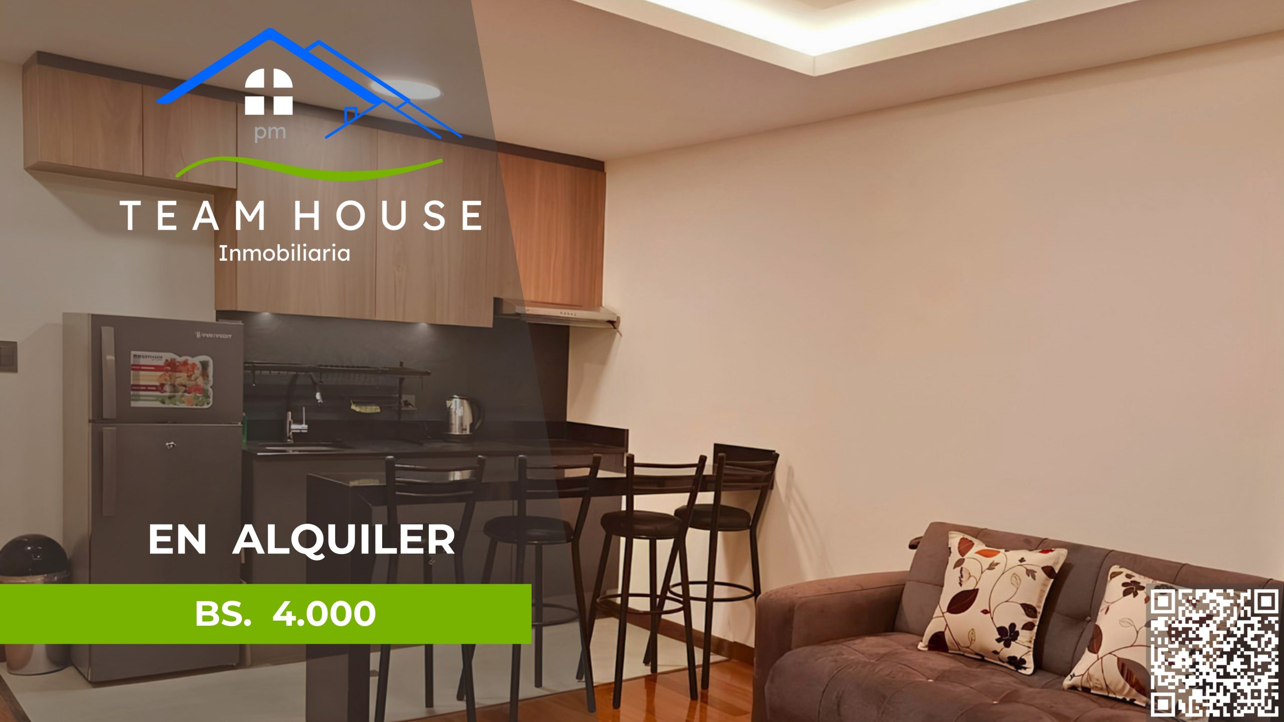 🏢OBRAJES, hermoso garzonier completamente amoblado en alquiler