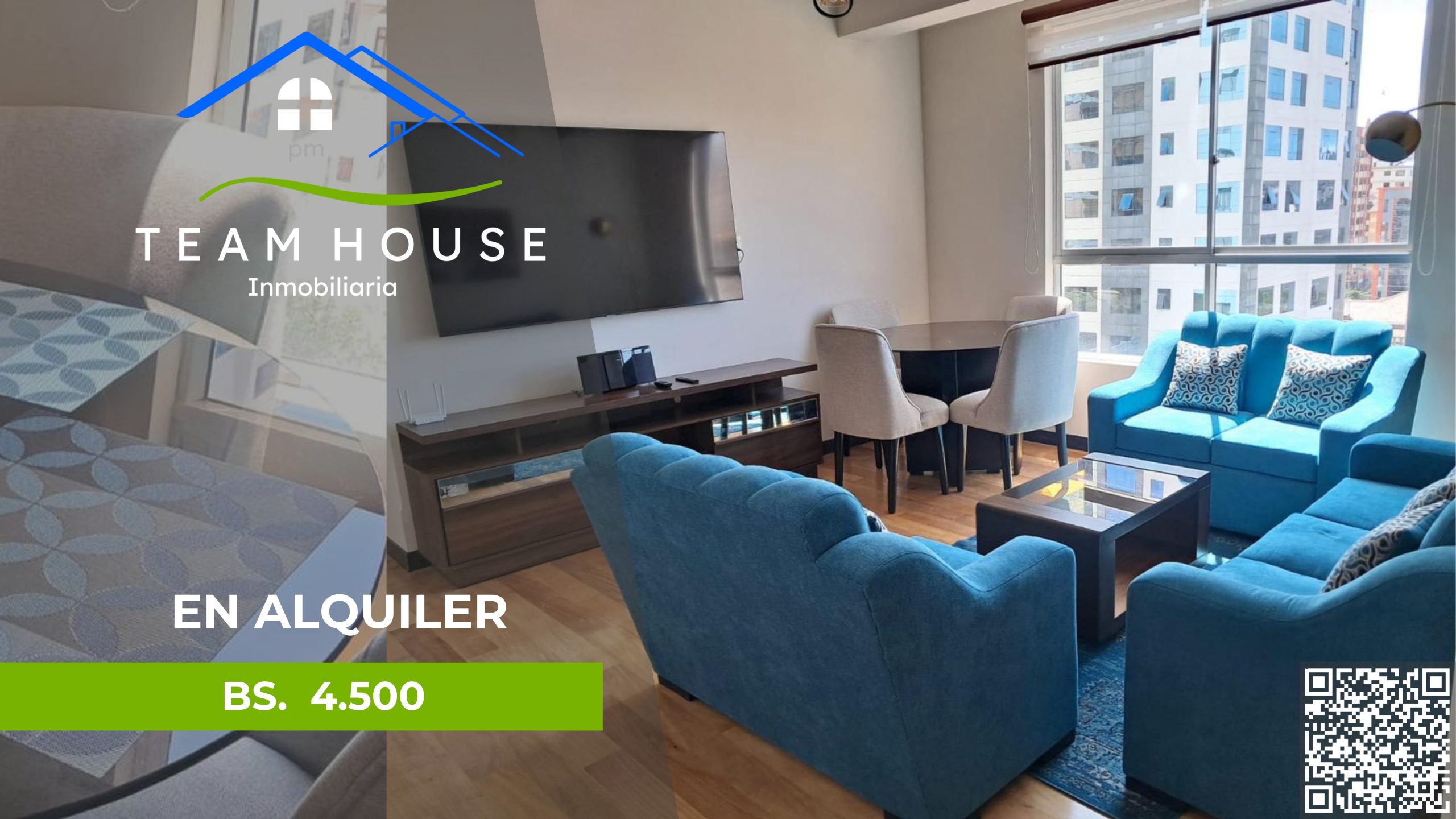 ✨ OBRAJES - Av. Hernando Siles, hermoso departamento 2D en suite amoblado y equipado en alquiler