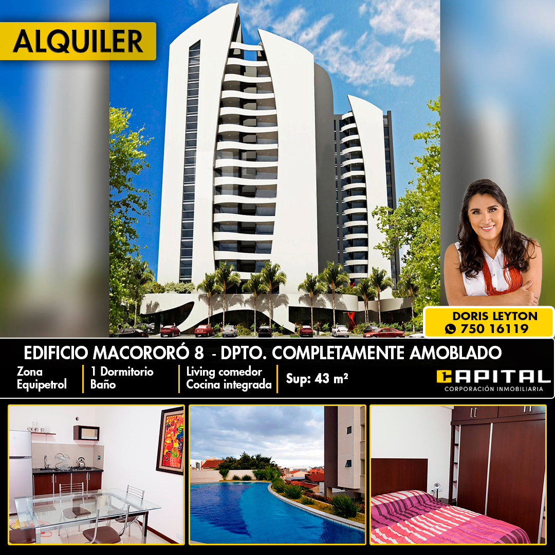 Edificio Macororo 8 - Alquilo departamento completamente amoblado