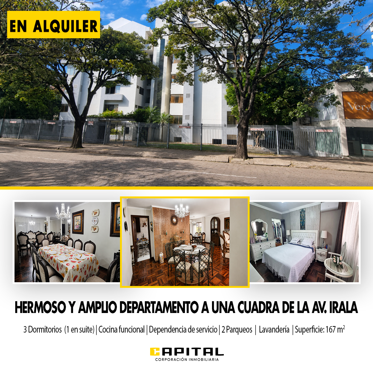 HERMOSO Y AMPLIO DEPARTAMENTO EN ALQUILER