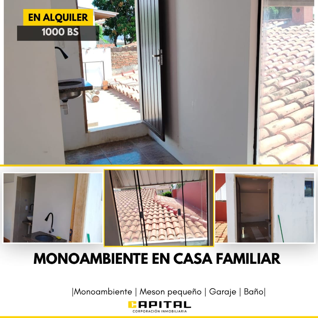 MONOAMBIENTE EN ALQUILER ZONA DE LA ALEMANA